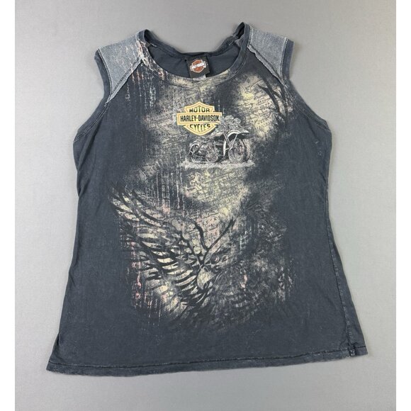 Vintage Y2K Harley Davidson Charleston West Virginia Goth Womens Shirt Art Tee - Picture 1 of 9